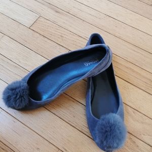 MK flat leather ann fur